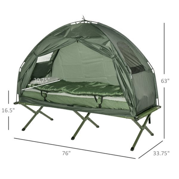 34" x 76" Foldable Cot with Tent & Air Mattress
