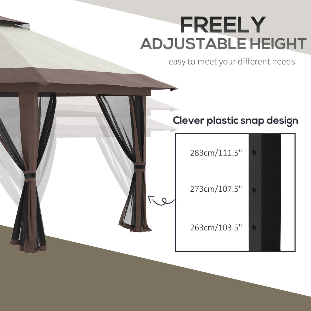 13' x 13' Garden Gazebo û Pop-Up Canopy with Netting (Beige)