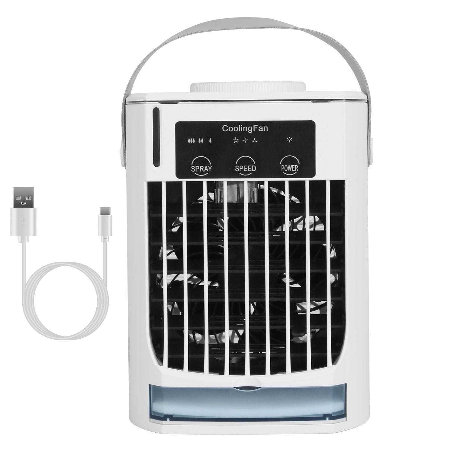 Portable 3-Speed Evaporative Air Conditioner Fan – Humidifier, Cold Mist, Night Light & Adjustable Angle for Home & Office