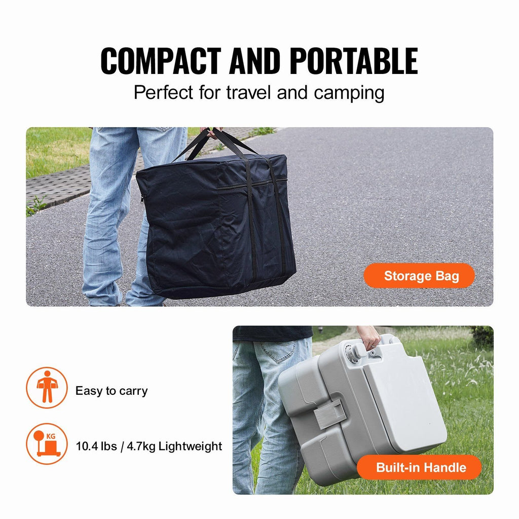VEVOR 5.3 Gallon Portable Toilet for Camping - Push Button Pressurized Flush