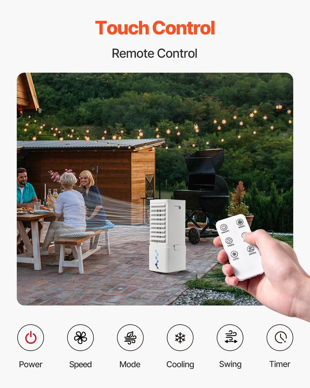 9L Evaporative Air Cooler – 550 CFM Swamp Cooler with Dual Ice Boxes