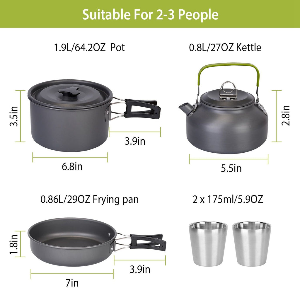 12-Piece Camping Cookware Set – Pot, Pan, Stove & Utensils