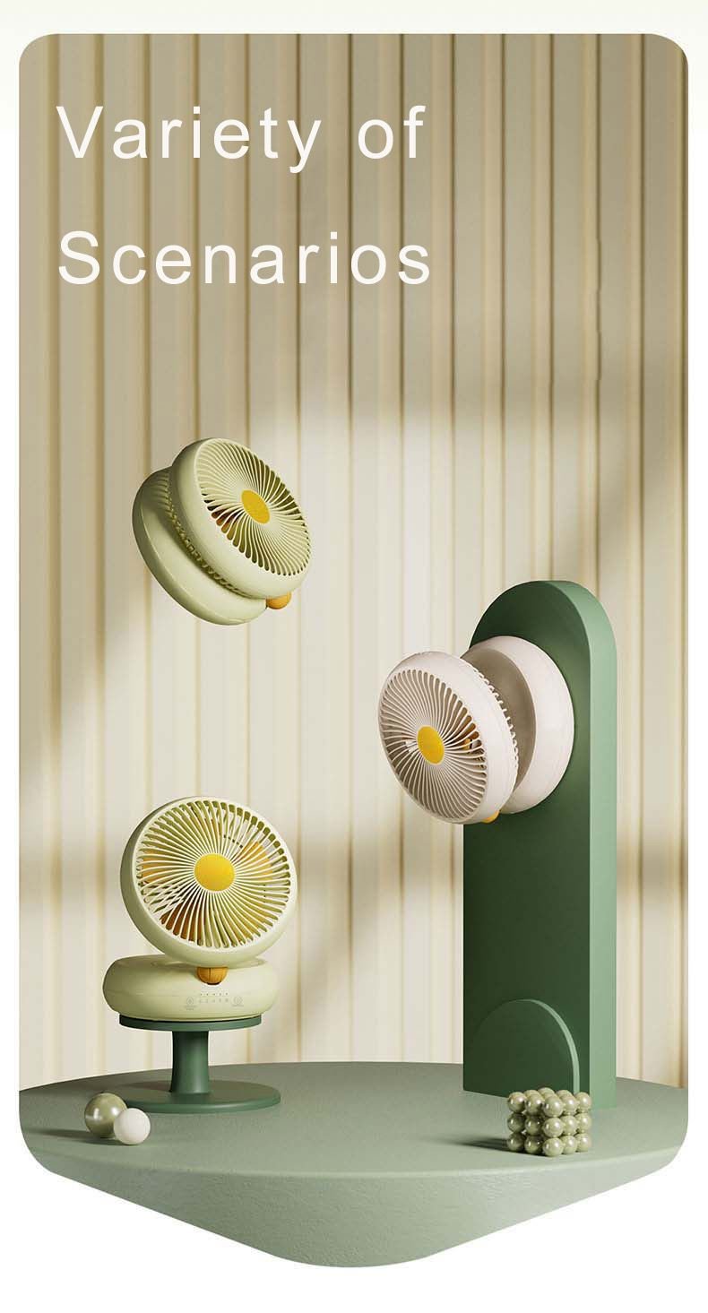 Rechargeable Table Fan with Remote – Auto Oscillation, 90° Foldable, Ultra Quiet, 4 Speeds, USB & Hang Hook for Home & Office