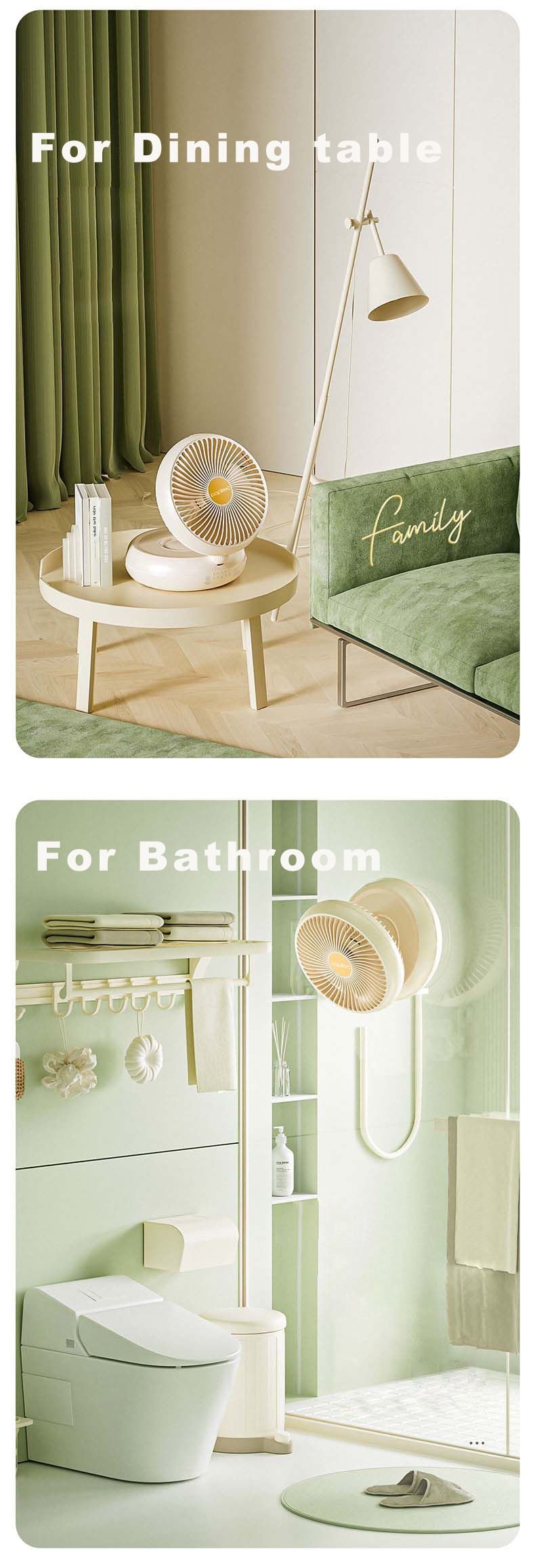Rechargeable Table Fan with Remote – Auto Oscillation, 90° Foldable, Ultra Quiet, 4 Speeds, USB & Hang Hook for Home & Office
