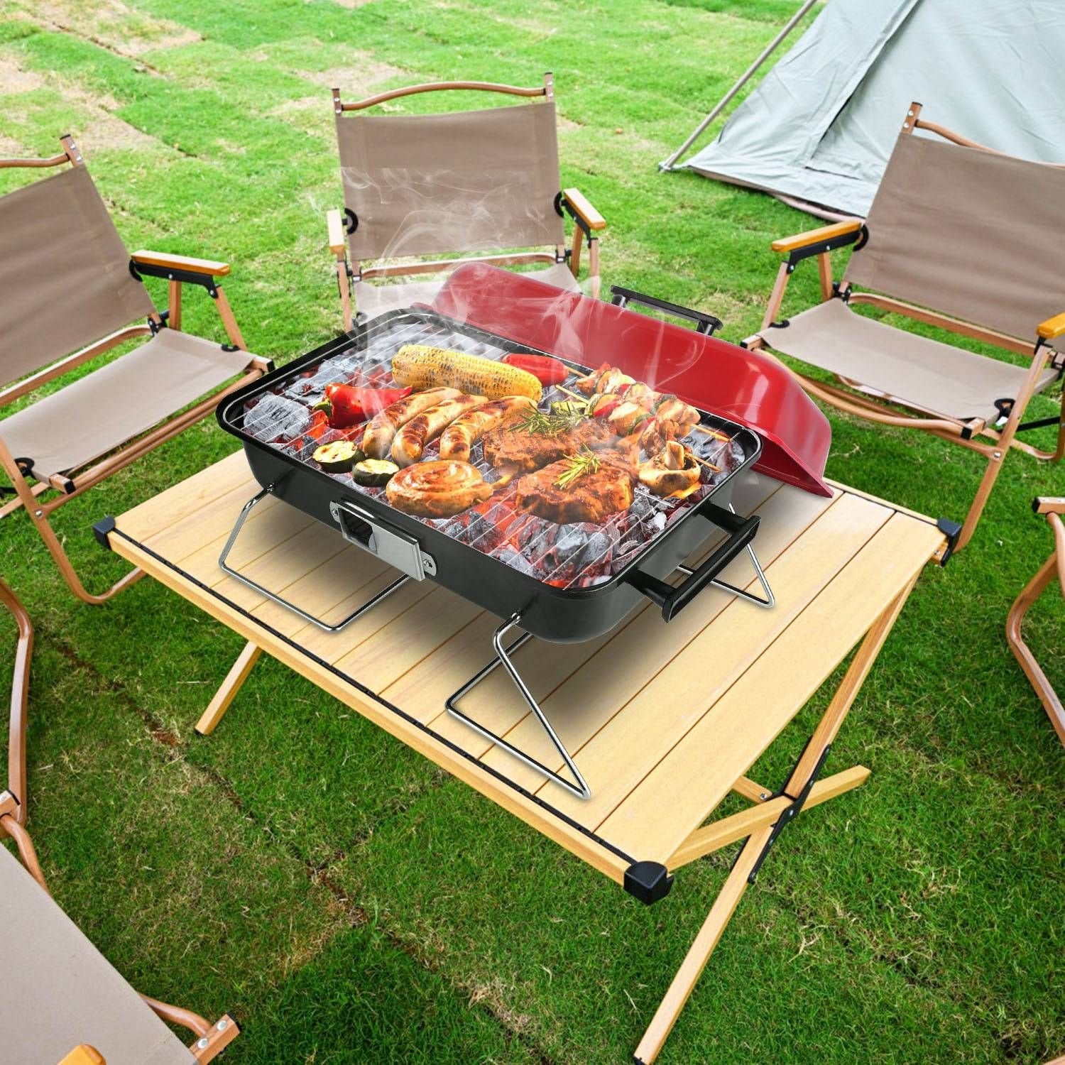 Portable Charcoal Grill Outdoor Tabletop Grill