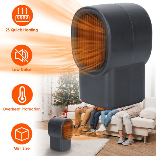 500W Portable Mini Electric Space Heater – Compact Desktop Fan Heater for Home & Office