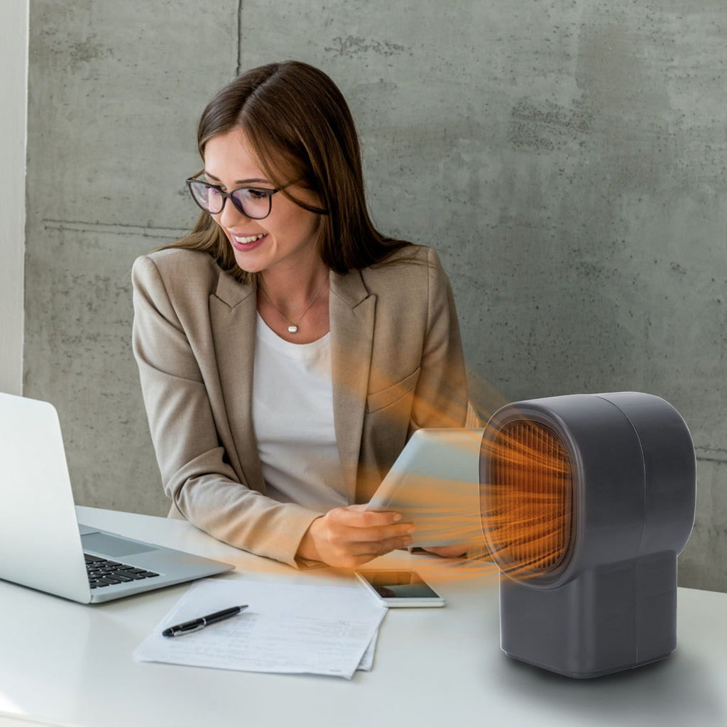 500W Portable Mini Electric Space Heater – Compact Desktop Fan Heater for Home & Office