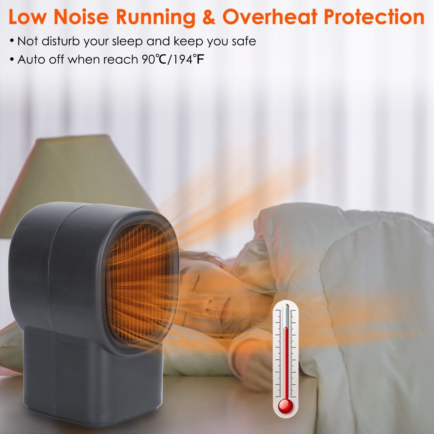 500W Portable Mini Electric Space Heater – Compact Desktop Fan Heater for Home & Office