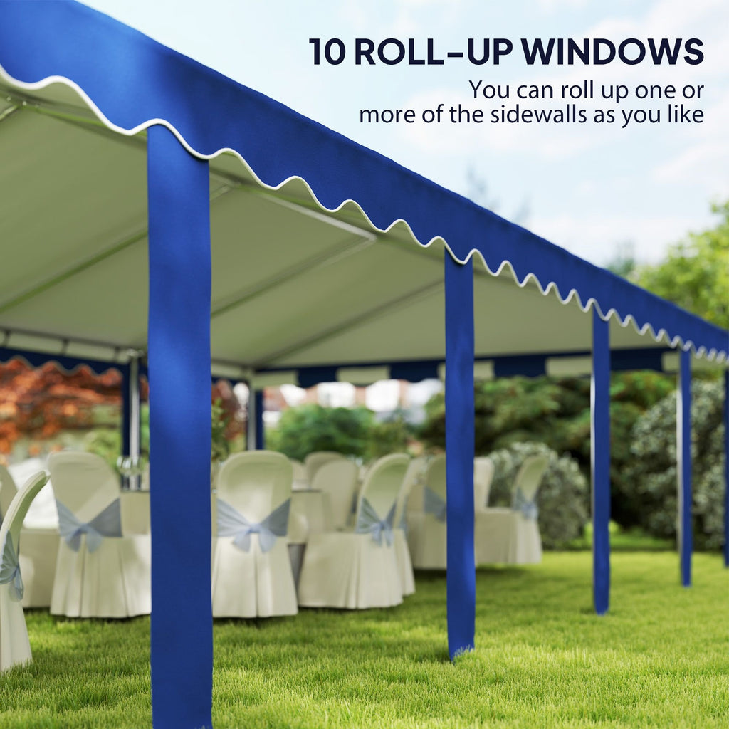 16.5' x 33' Large Party Tent û Heavy-Duty Canopy with Sidewalls (Blue)