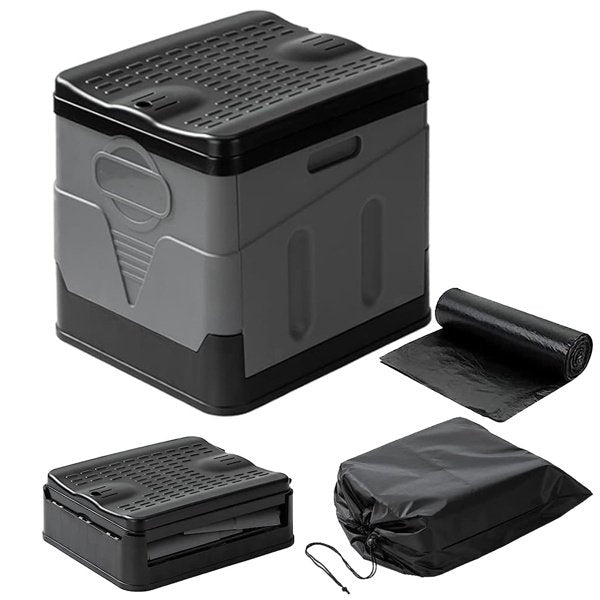 Portable Foldable Toilet with Lid & Carry Bag