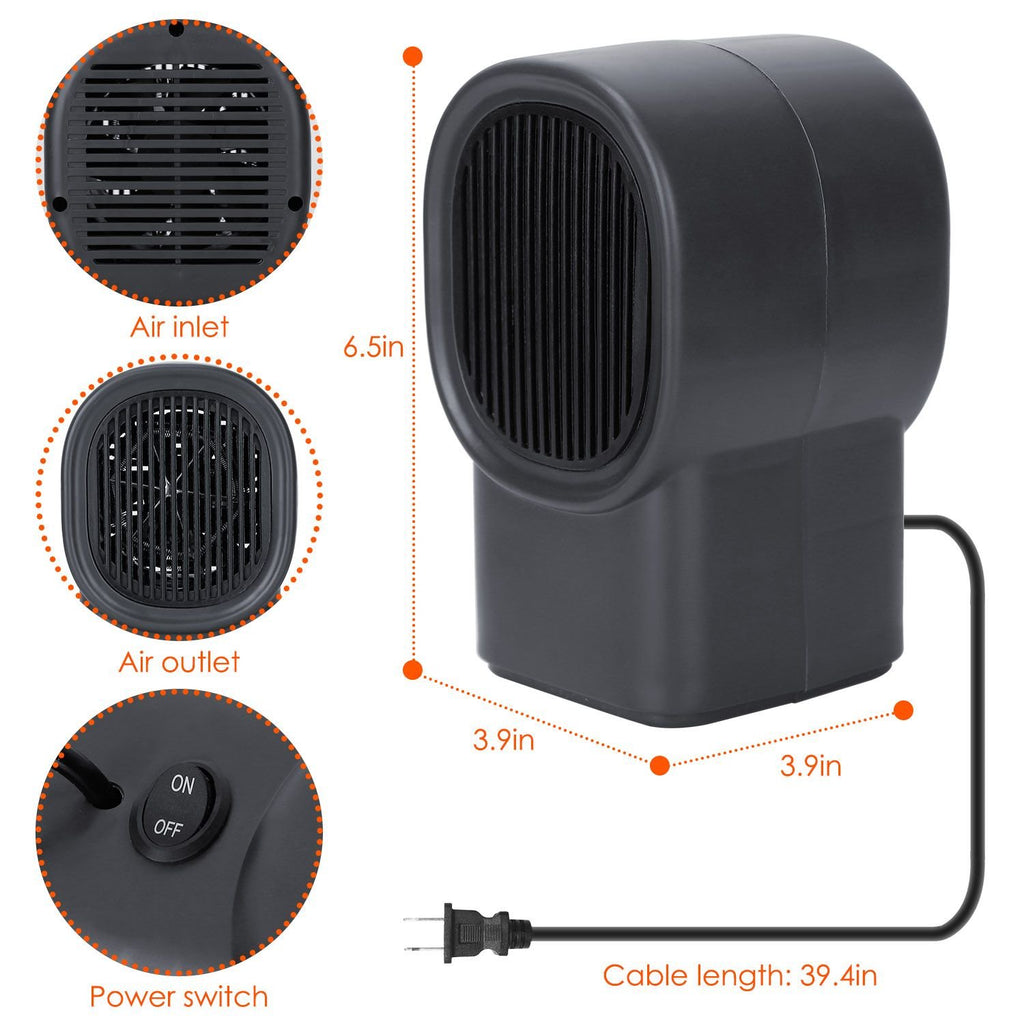 500W Portable Mini Electric Space Heater – Compact Desktop Fan Heater for Home & Office