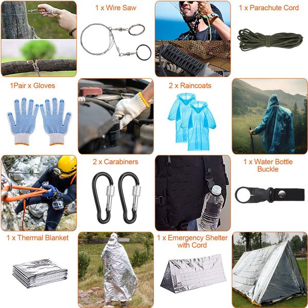 125-in-1 Survival Kit – Tactical Gear, First Aid & Tools for Emergency & Outdoor Adventures
