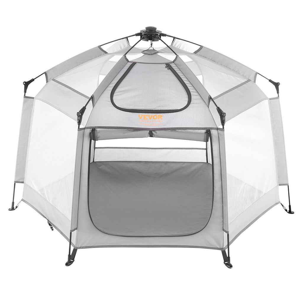VEVOR Baby Playpen with Canopy – Portable, Foldable Pop-Up Toddler Play Yard with 3 Sun-Shades & Travel Bag, 59.8"x59.8"