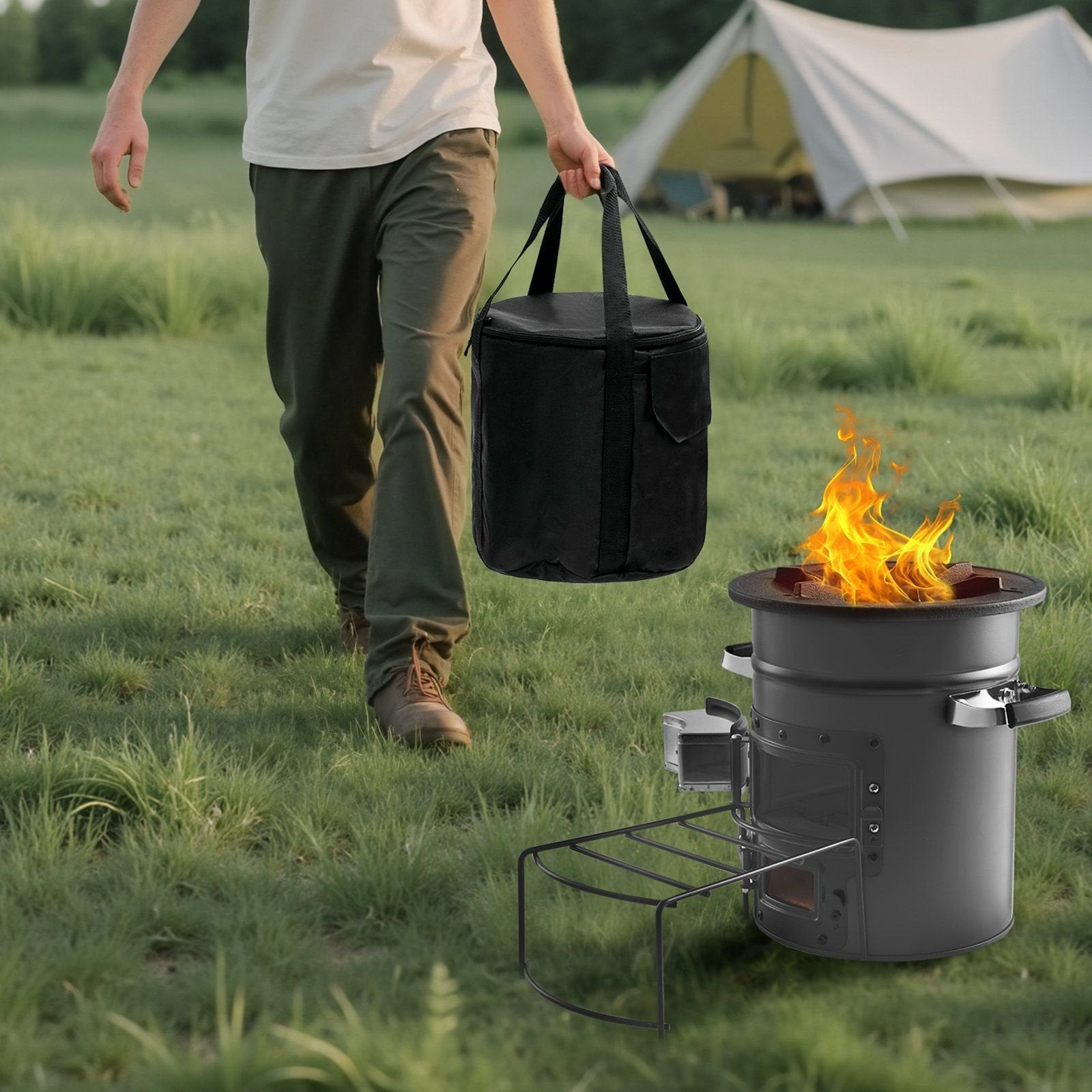 Portable Rocket Stove û Wood-Burning Camping Stove with Carry Bag