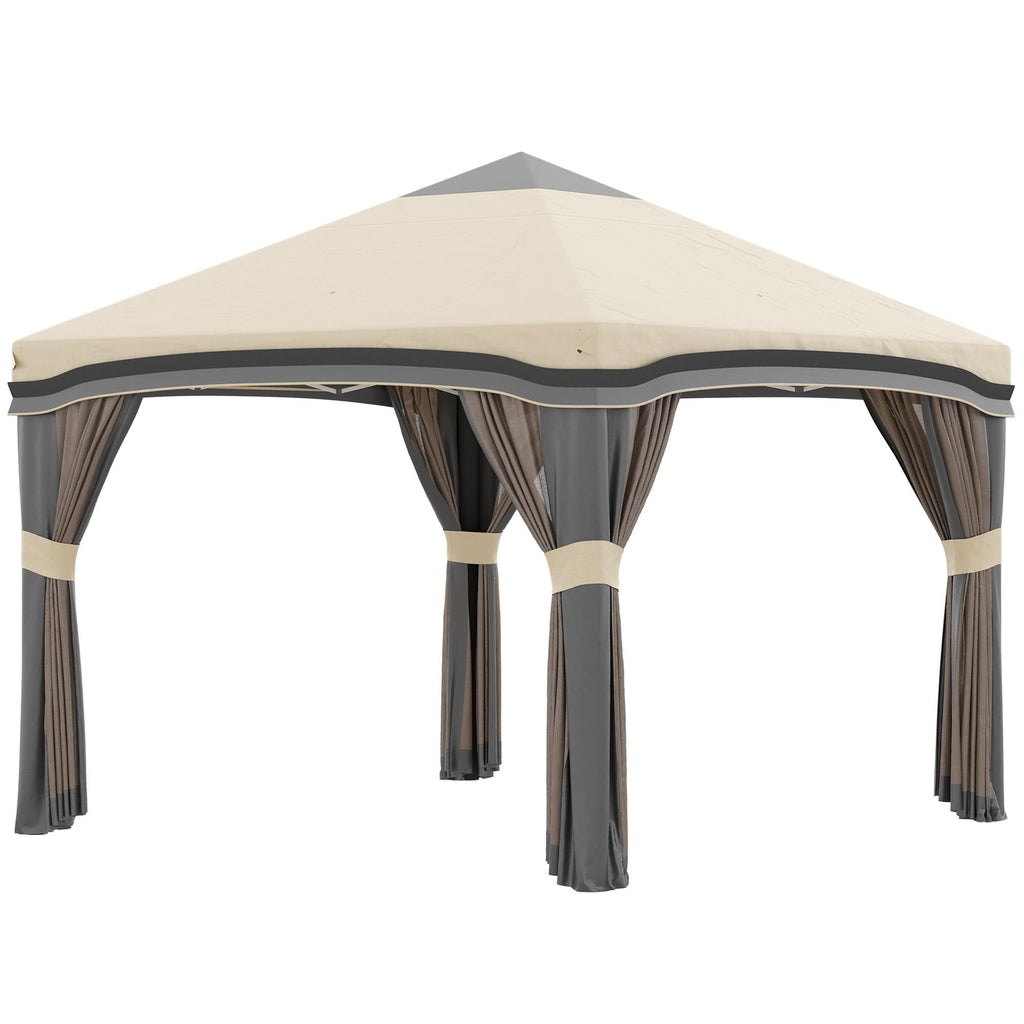 10' x 10' Pop-Up Canopy û Adjustable with Netting & Wheeled Bag (Beige)