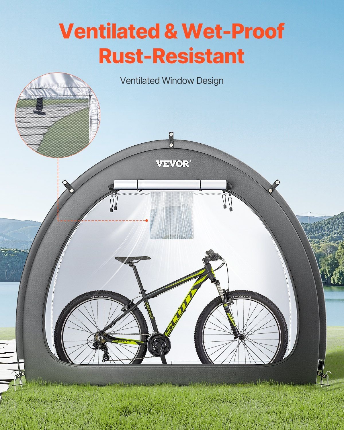 Outdoor Bike Storage Tent û Dual-Door Shelter for 4û5 Bikes