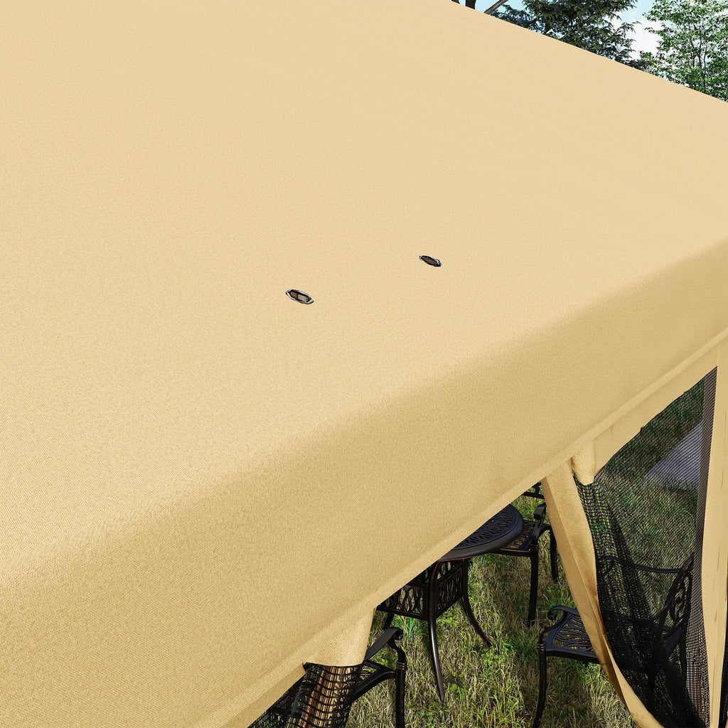 10' x 20' Pop-Up Canopy Tent û Beige with Netting Sidewalls