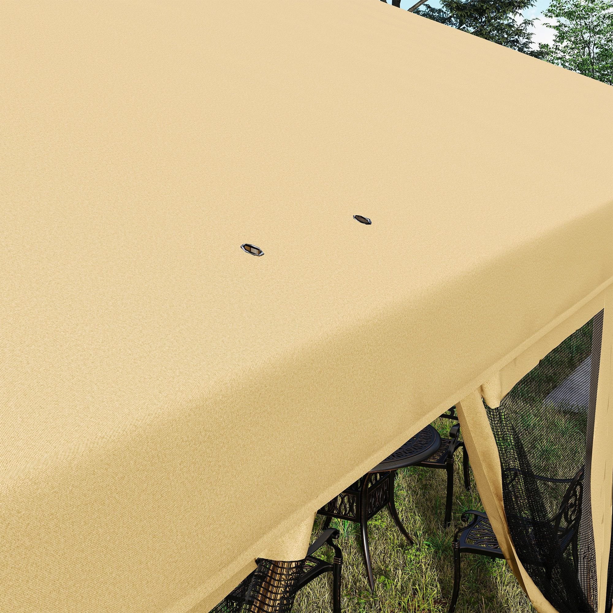 10' x 20' Pop-Up Canopy Tent û Beige with Netting Sidewalls