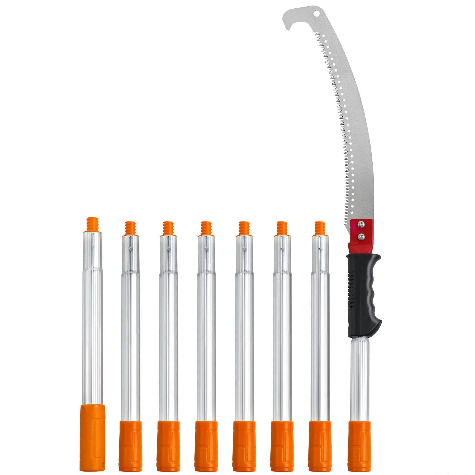 VEVOR Extendable Manual Pole Saw – 4.6-9.8 ft, Sharp Steel Blade, Lightweight Aluminum Handle for Branch & Shrub Pruning