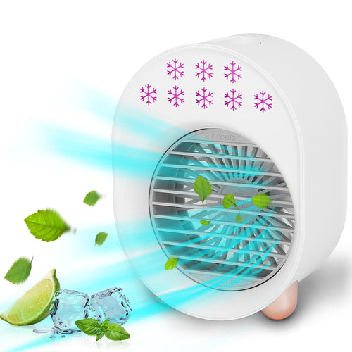 4-in-1 Mini Desktop Air Conditioner Fan – Portable Water Mist Cooling & Humidifier