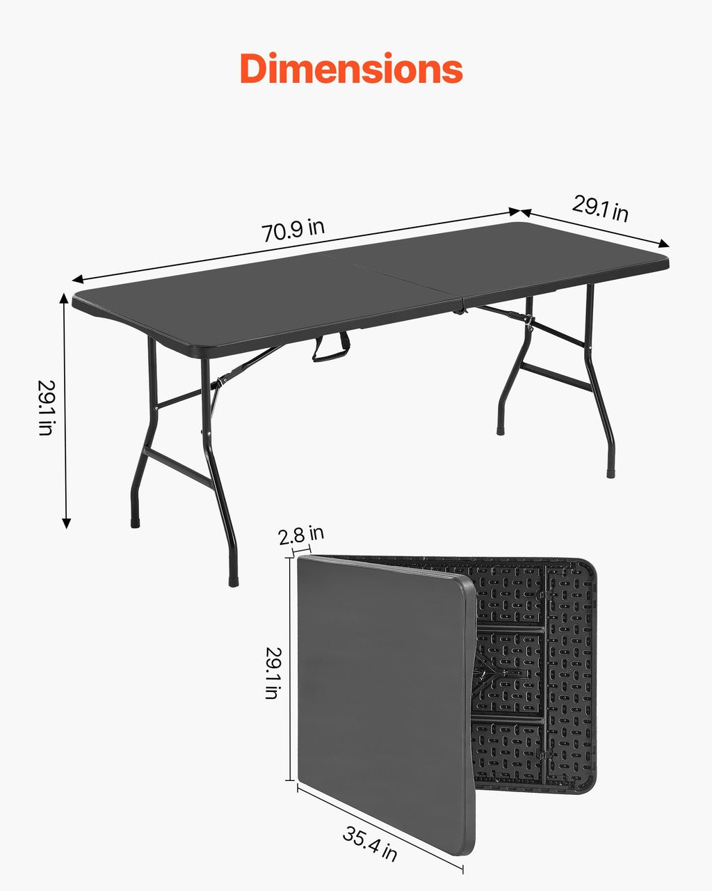 6-Ft Plastic Folding Table û Portable Indoor/Outdoor Utility Table
