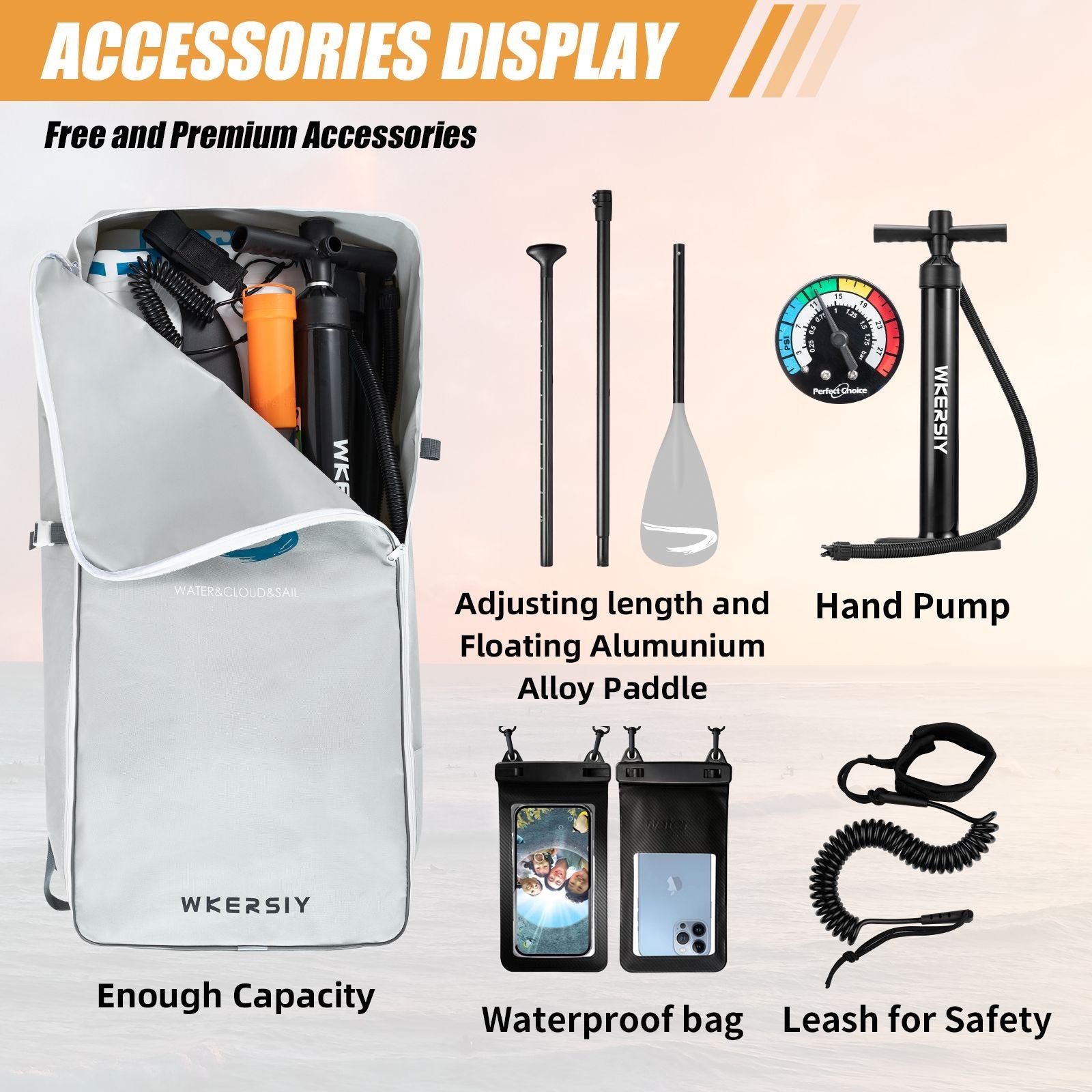 10'6" Inflatable Paddle Board – Includes Paddle, Backpack, Pump & Leash