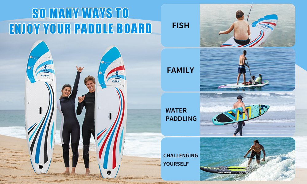10'6" Inflatable Paddle Board – Includes Paddle, Backpack, Pump & Leash