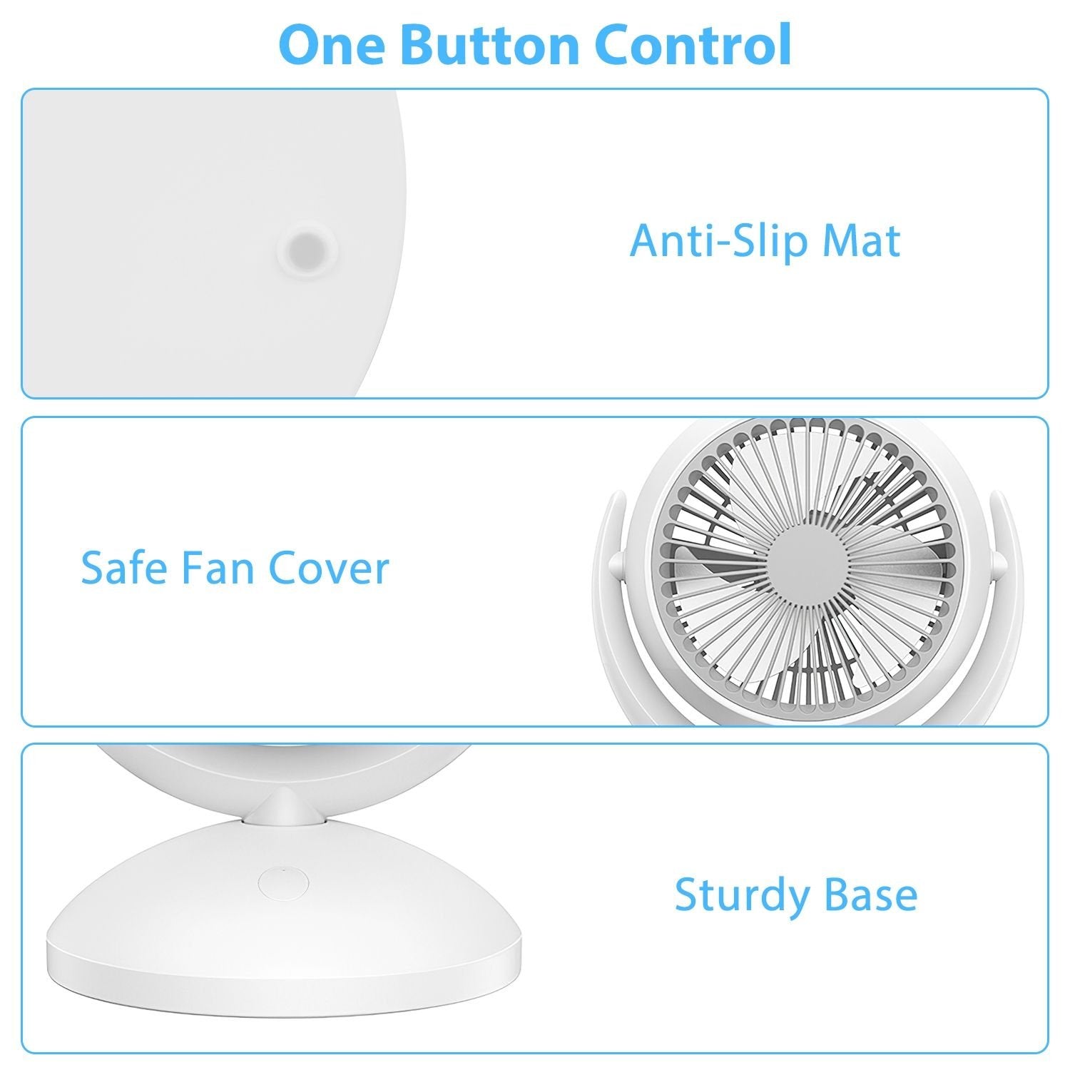 Portable Air Circulator Desk Fan – Rechargeable, 4 Speeds, 360° Tilt & Quiet 40dB for Home & Office