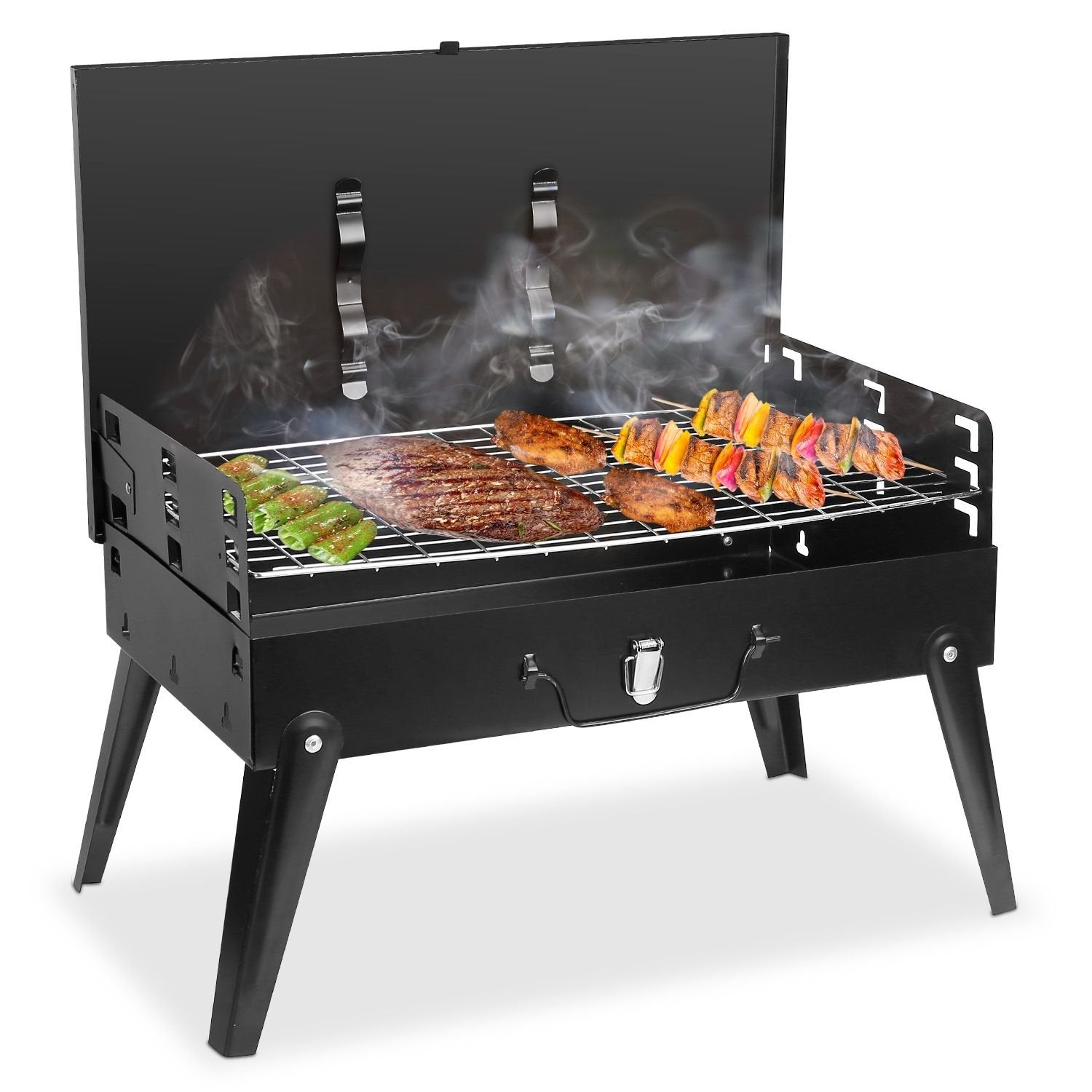 Portable Foldable Charcoal BBQ Grill – 16.7x10x17.7in, Outdoor Camping & Picnic