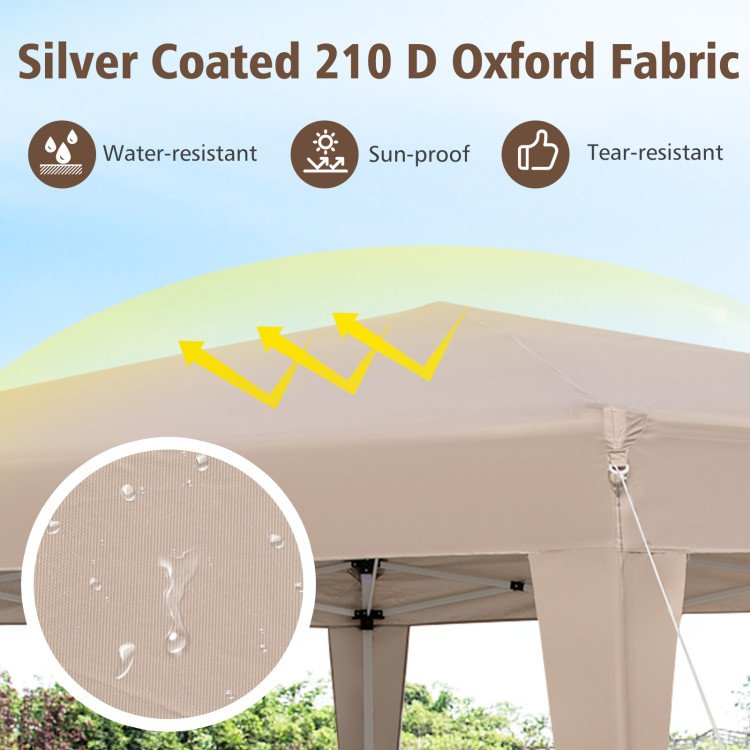 13x11.5 FT Hexagonal Pop-Up Canopy Tent – Height Adjustable with Decorative Leg Covers