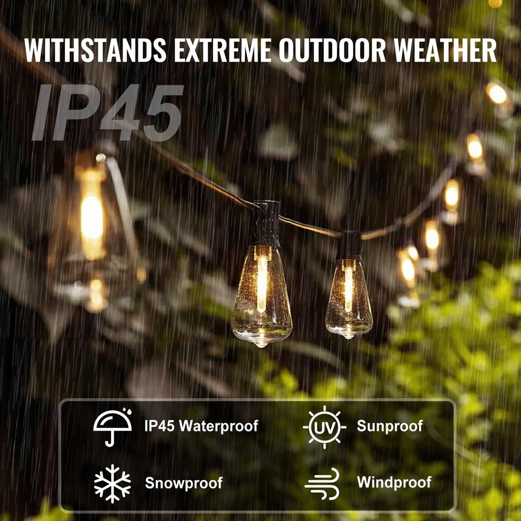200FT Waterproof LED Outdoor String Lights – Patio, Shatterproof Bulbs