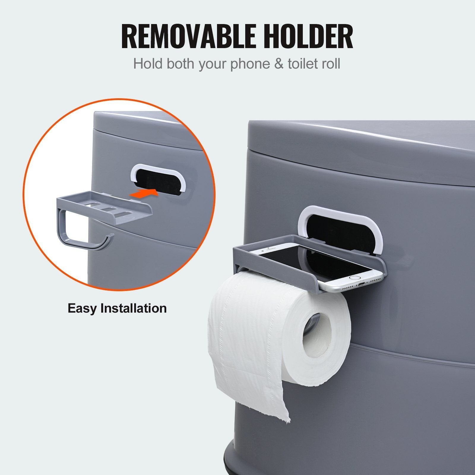VEVOR Portable Toilet for Camping - Detachable Inner Bucket & Removable Paper Holder