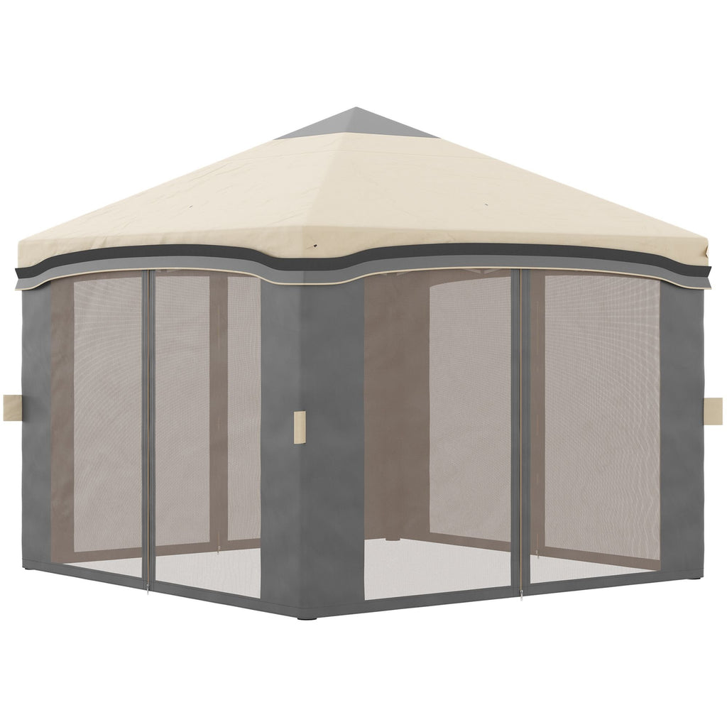10' x 10' Pop-Up Canopy û Adjustable with Netting & Wheeled Bag (Beige)