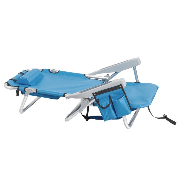 Short Oxford Cloth Beach Chair Blue