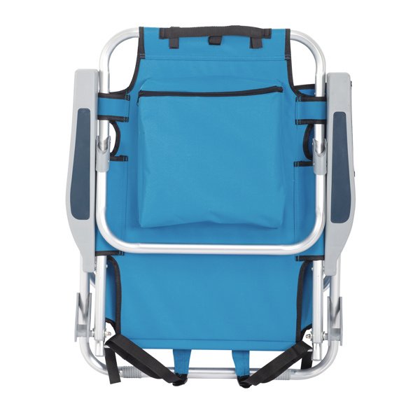 Short Oxford Cloth Beach Chair Blue