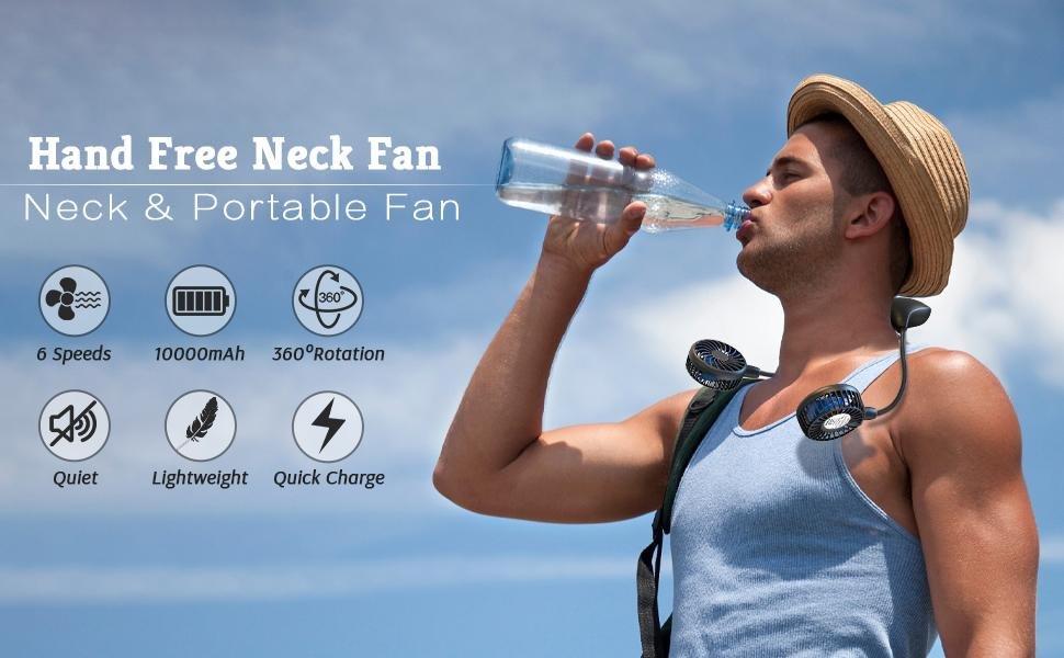 Portable Necklace Fans for Sports Cycling Hiking