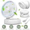 Quiet Foldable Table Fan – 90° Adjustable Tilt, 4-Speed USB Type-C Rechargeable Portable Fan with Wall Mount