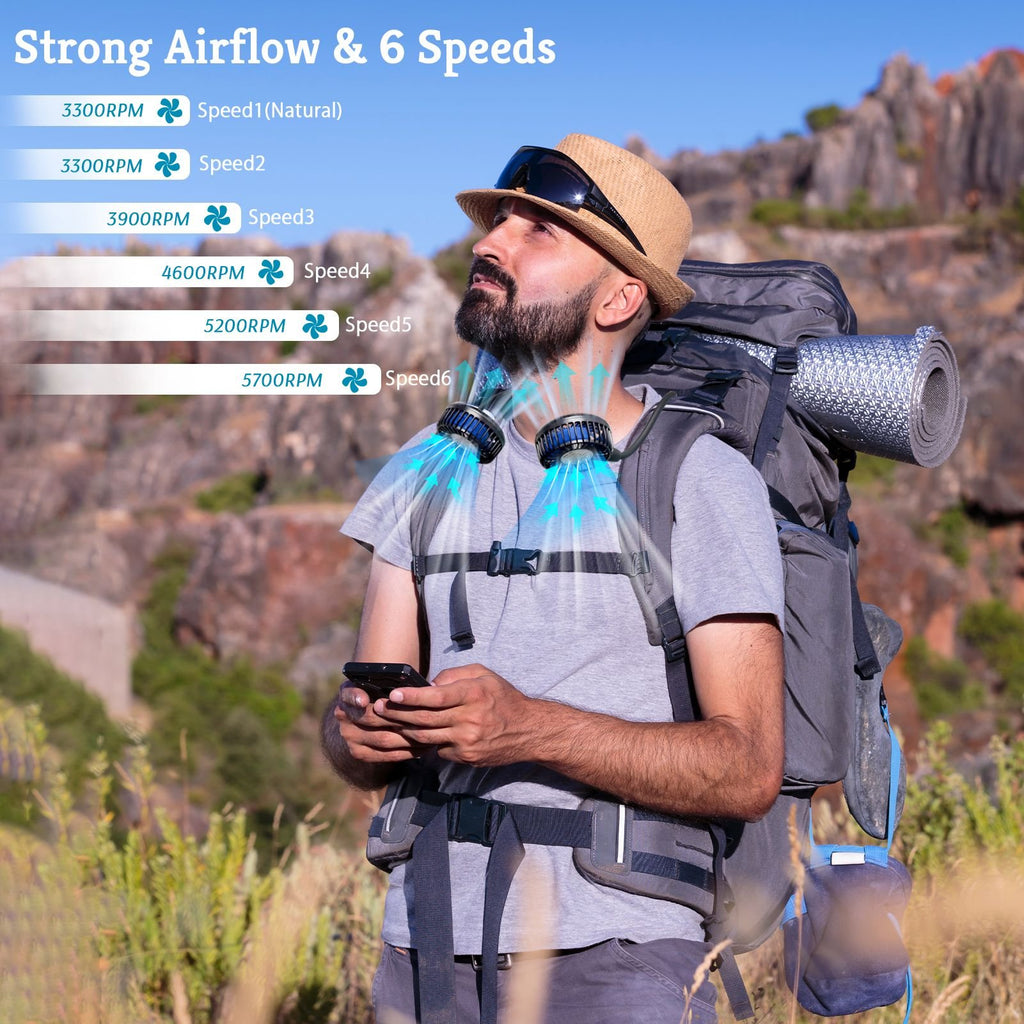Portable Necklace Fans for Sports Cycling Hiking