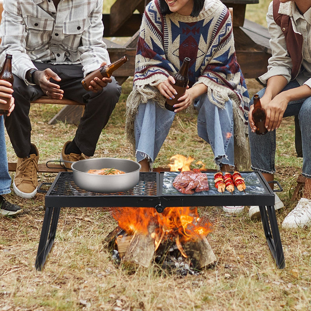 VEVOR Folding Campfire Grill – Heavy-Duty Steel Mesh, 22.4", Portable with Legs & Carry Bag