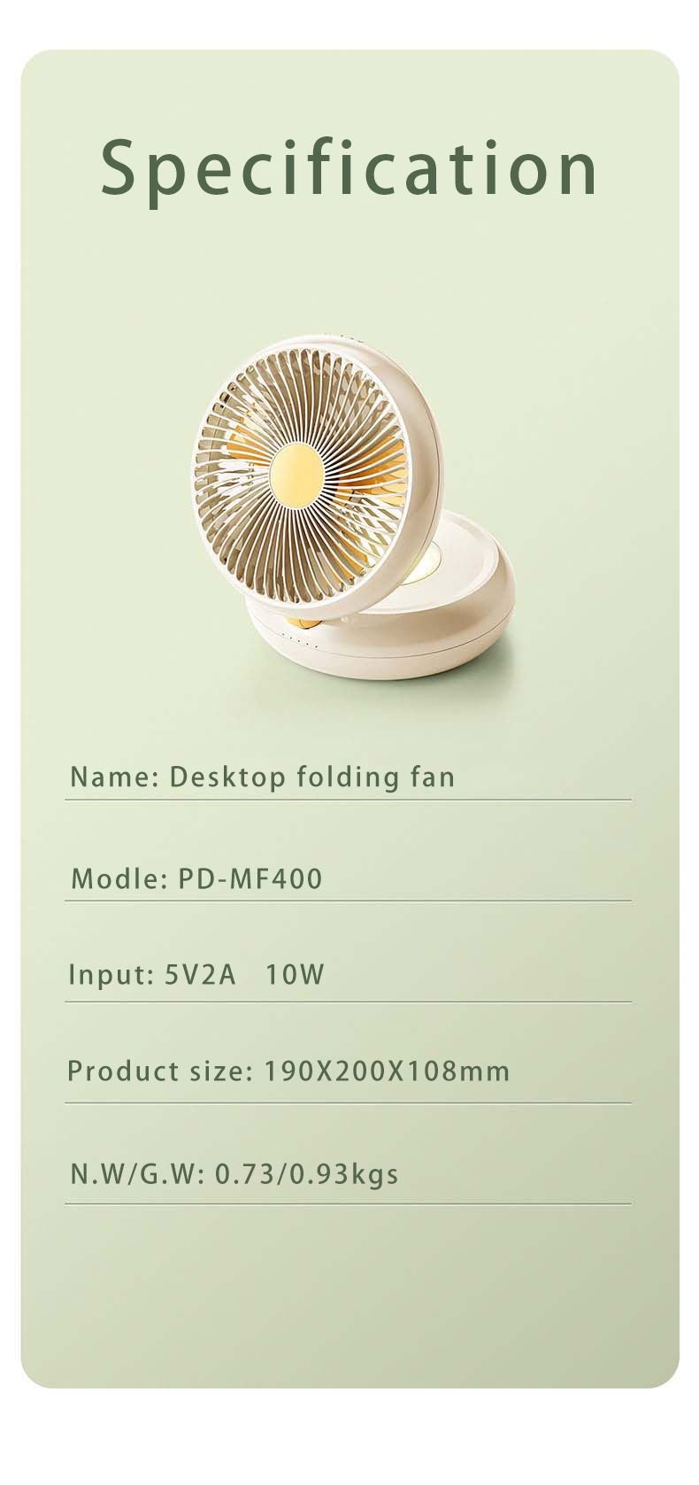 Rechargeable Table Fan with Remote – Auto Oscillation, 90° Foldable, Ultra Quiet, 4 Speeds, USB & Hang Hook for Home & Office