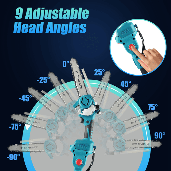 2-in-1 Cordless Pole Saw & Mini Chainsaw û 13FT Reach, Brushless Motor