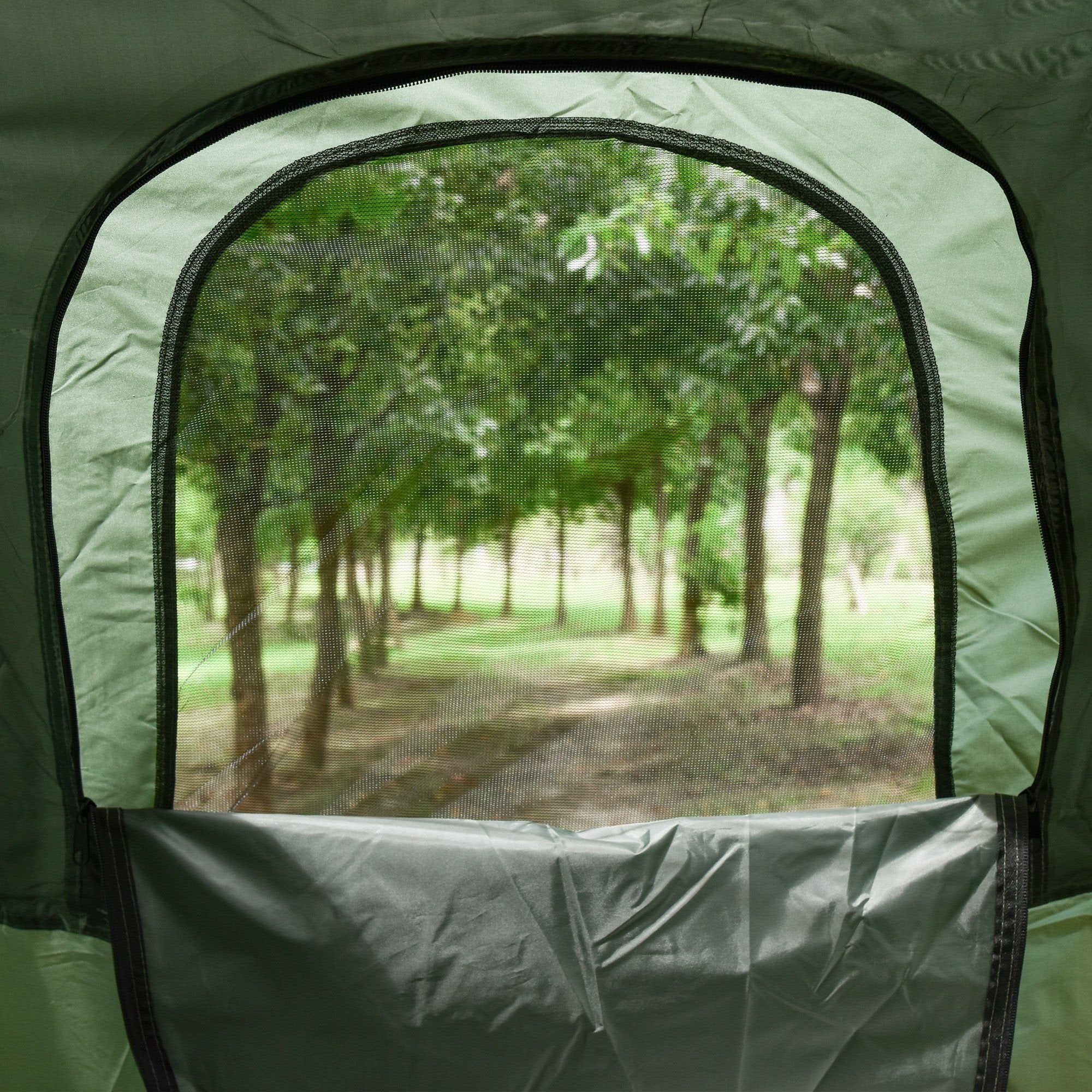 All-in-One Folding Camping Cot û Elevated Tent with Sleeping Bag & Air Mattress