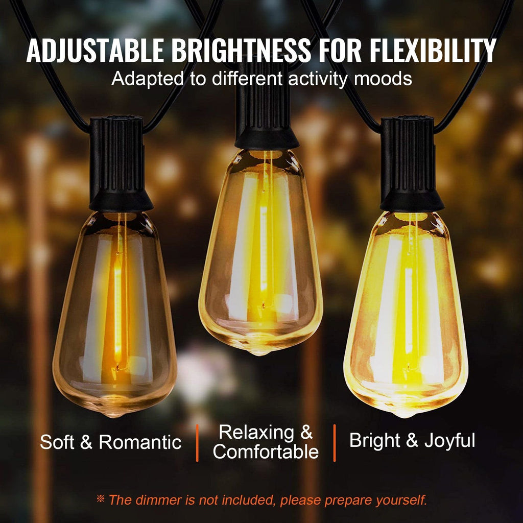 200FT Waterproof LED Outdoor String Lights – Patio, Shatterproof Bulbs