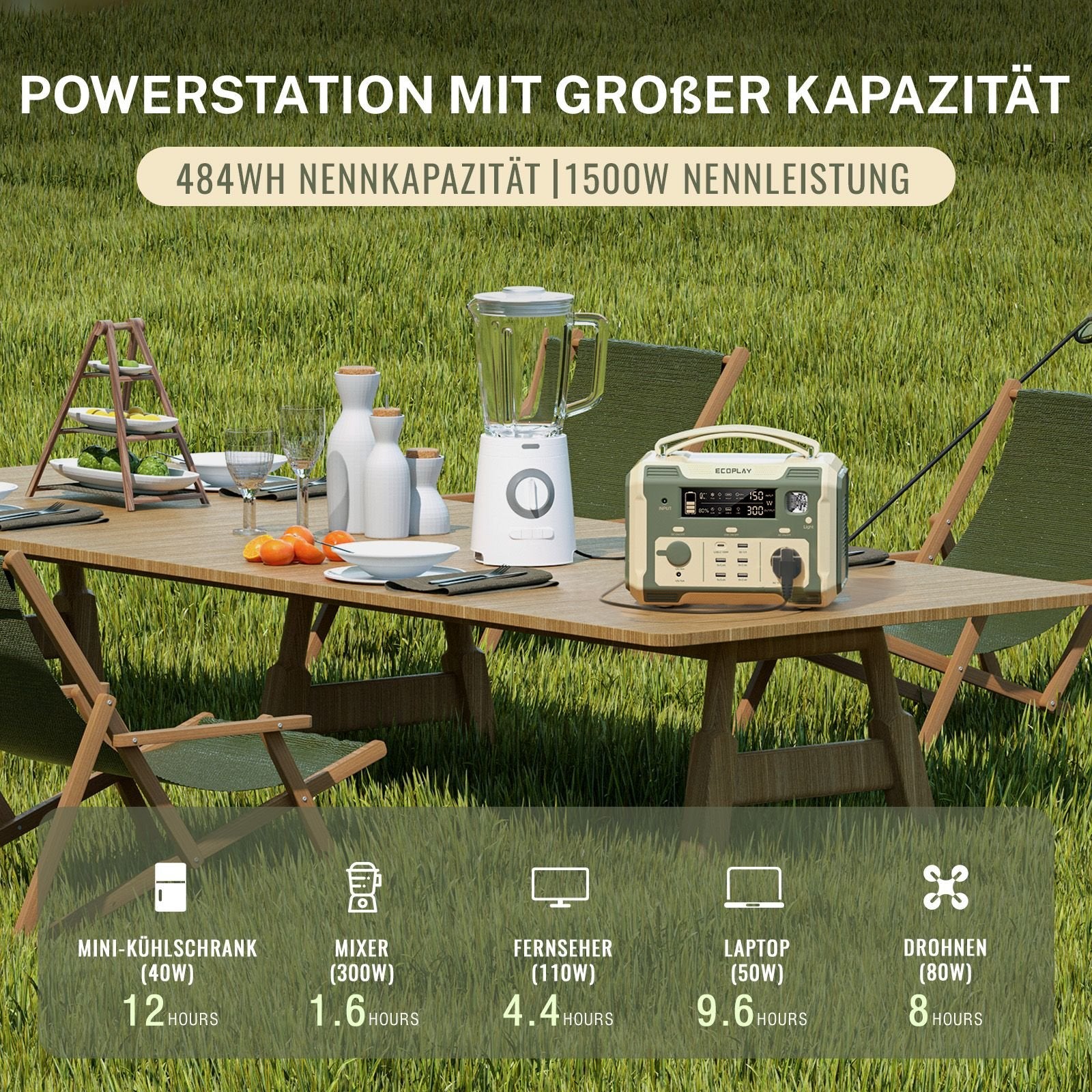 ECO PLAY - 500W Portable Power Station