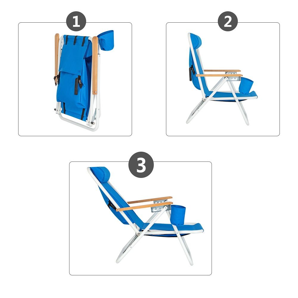 Backpack Beach Chair û Folding Portable Camping Chair (Blue)
