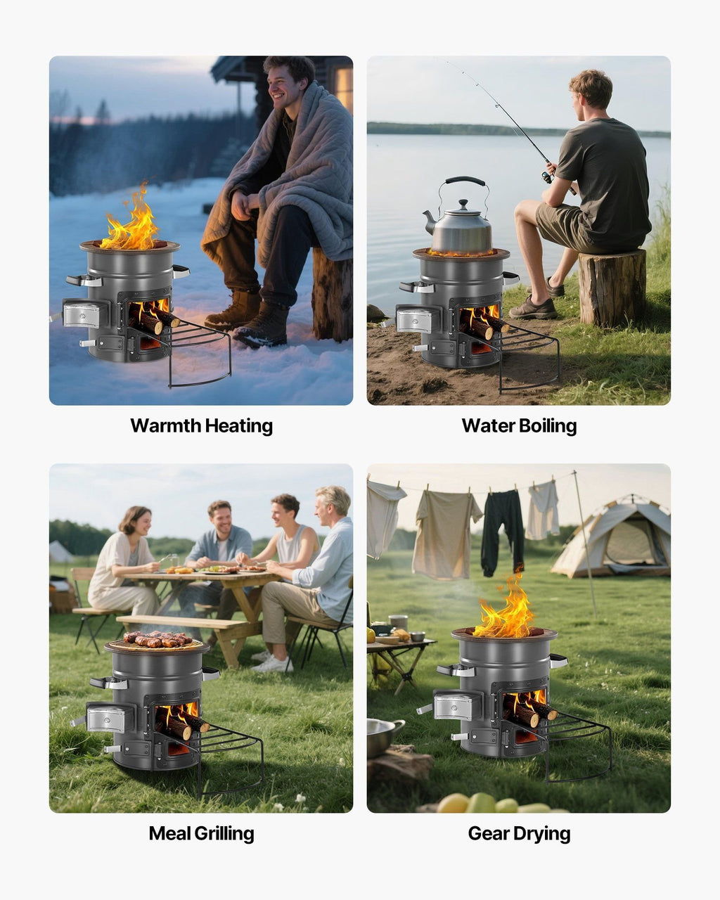 Portable Rocket Stove û Wood-Burning Camping Stove with Carry Bag