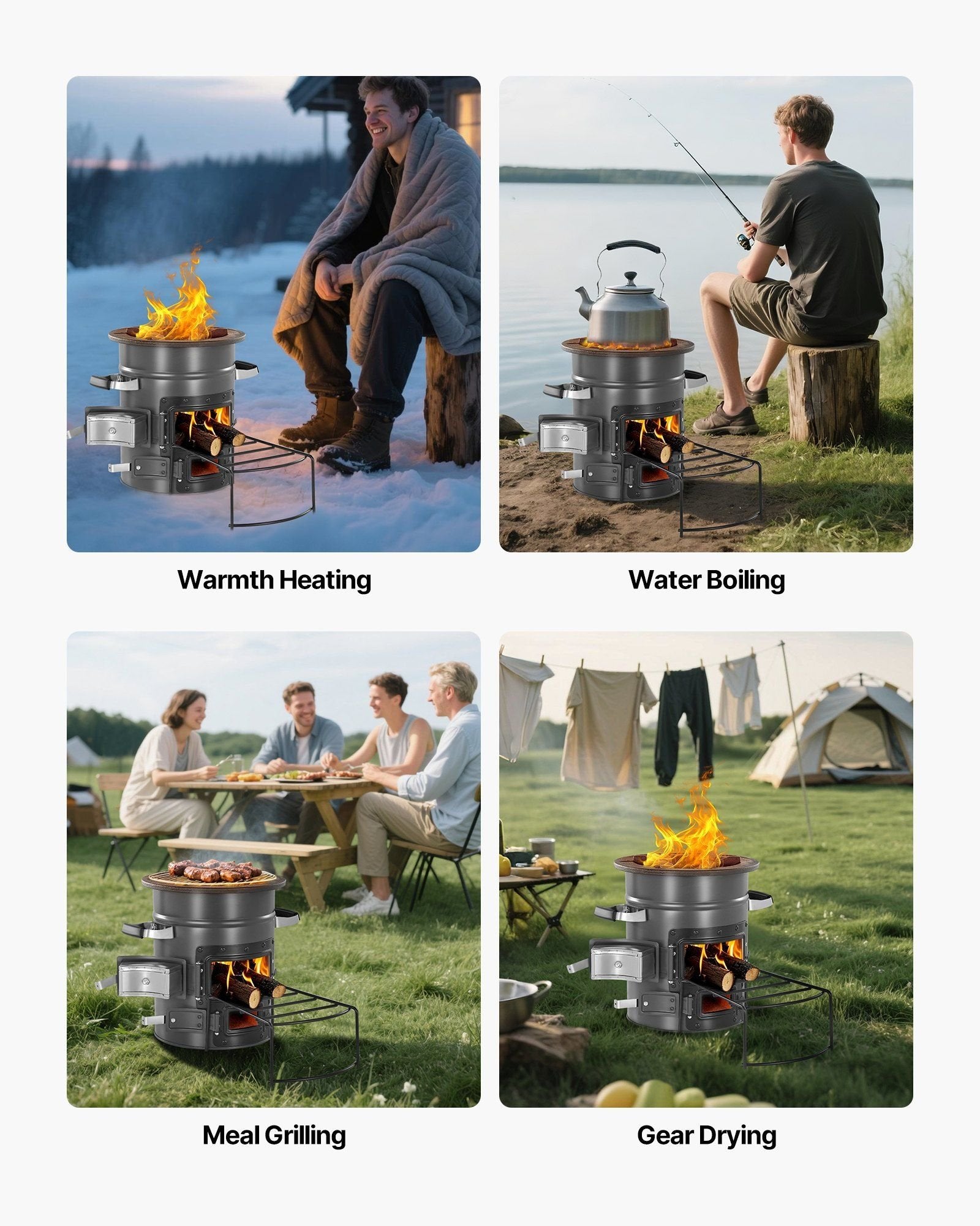 Portable Rocket Stove û Wood-Burning Camping Stove with Carry Bag