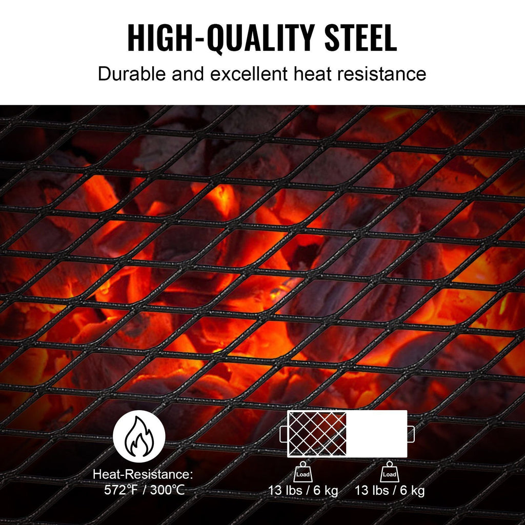 VEVOR Folding Campfire Grill – Heavy-Duty Steel Mesh, 22.4", Portable with Legs & Carry Bag