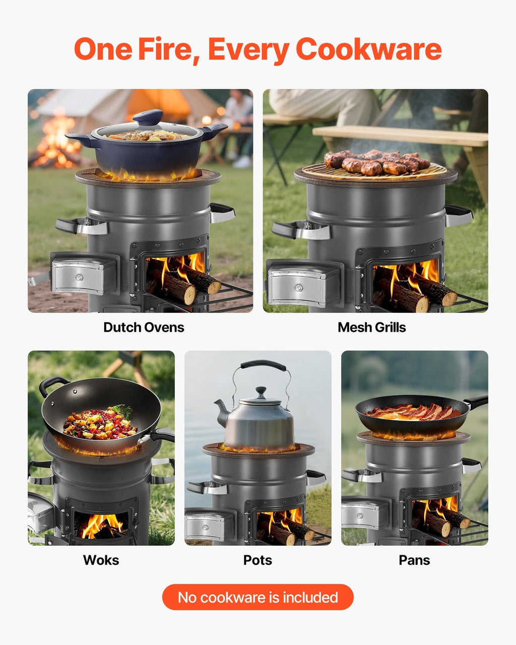 Portable Rocket Stove û Wood-Burning Camping Stove with Carry Bag