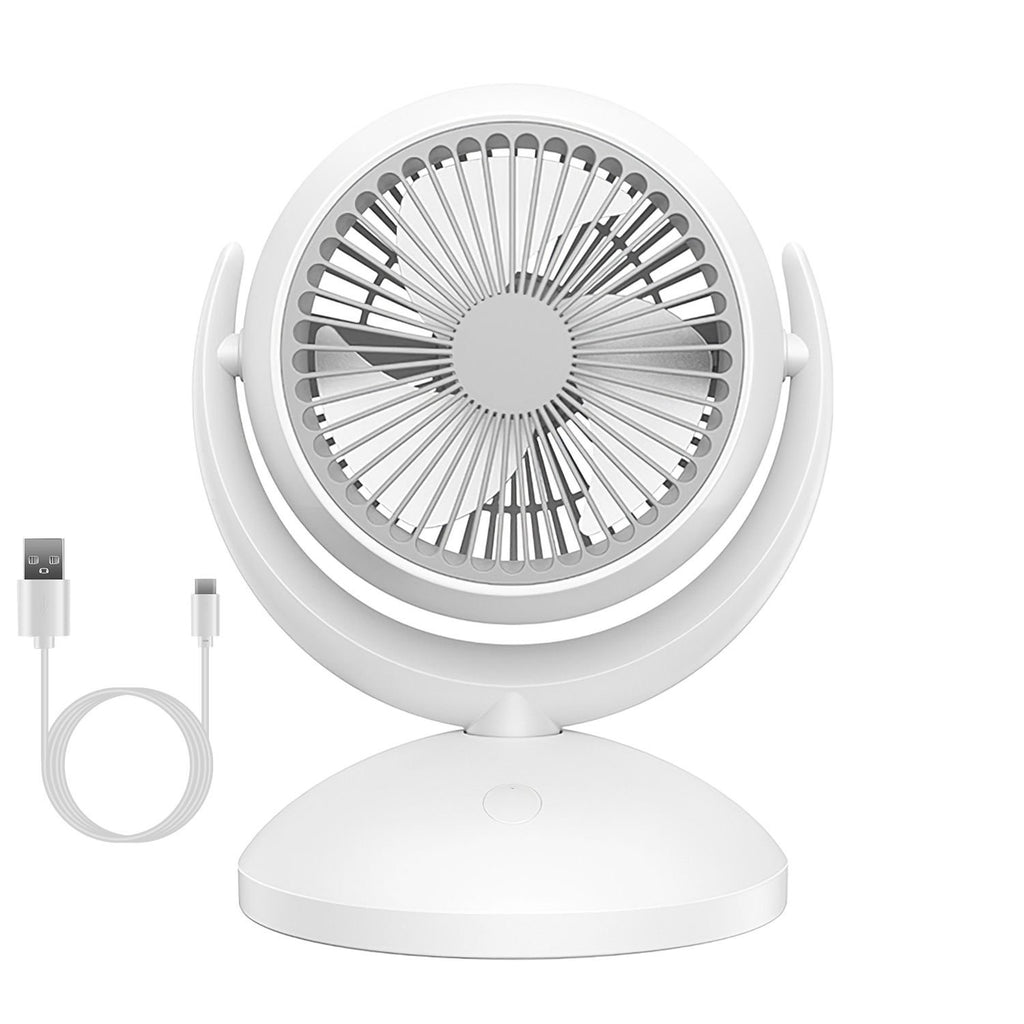 Portable Air Circulator Desk Fan – Rechargeable, 4 Speeds, 360° Tilt & Quiet 40dB for Home & Office